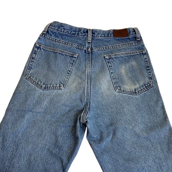 L.L. Bean Womens Vintage 90s Plaid Flannel Lined Jeans High Waisted Tapered Leg - Picture 7 of 16
